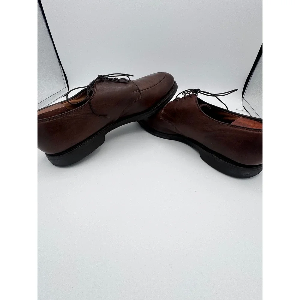Allen Edmonds Kennett Brown Leather Split Toe Derby Shoes Mens 10.5 D 9564